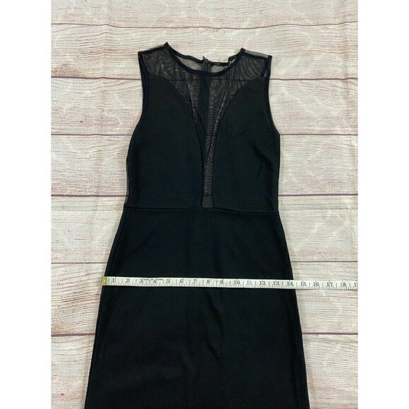 For Love And Lemons Black Slim Body Con Dress With Mesh Bodice - XS - Picture 5 of 12